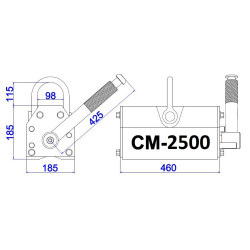 Chwytak magnetyczny CM2500 podnośnik uchwyt magnes 2,5 T, 2500 kg do blach