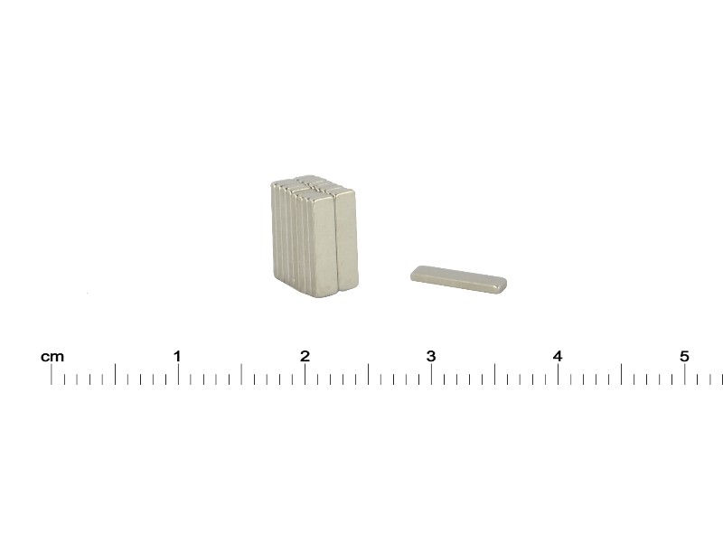 Płaski magnes neodymowy — dł. 10 mm, szer. 2,5 mm, wys. 1 mm — N38