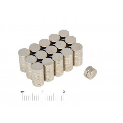 Magnes neodymowy — średnica ⌀6 mm, grubość 2 mm — materiał N35
