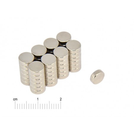 Magnes — średnica ⌀7 mm, grubość 2,5 mm — neodymowy (N38)