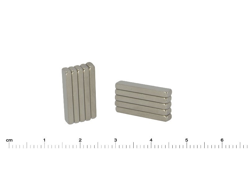 Magnes — długość 20 mm, szerokość 4 mm, wysokość 2 mm — neodymowy (N38)