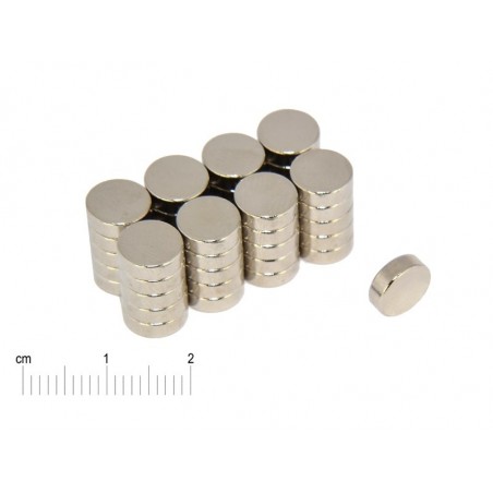 Okrągły magnes neodymowy — średnica ⌀8 mm, wys. 2,6 mm — N38