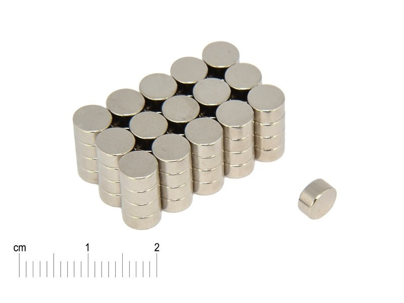 Magnes — średnica ⌀6 mm, grubość 3 mm — neodymowy (N38)
