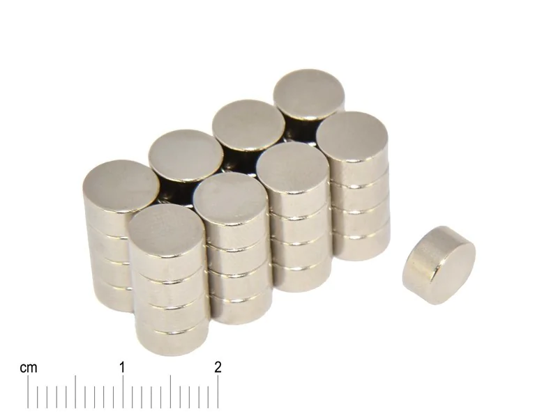 Magnes neodymowy — średnica ⌀8 mm, grubość 4 mm — N38