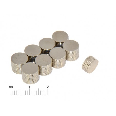 Magnes cienki — średnica ⌀9,5 mm, grubość 1 mm — neodymowy (N38)