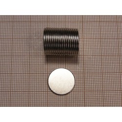 Magnes — średnica ⌀15 mm, grubość 1 mm — neodymowy (N38) - 002