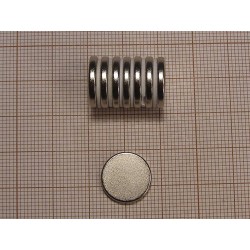 Magnes neodym — średnica ⌀14 mm, grubość 2 mm — N38 - 002