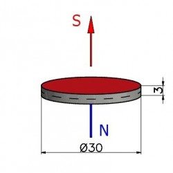 Magnes — średnica ⌀30 mm, wysokość 3 mm — ferrytowy (F30) - 002