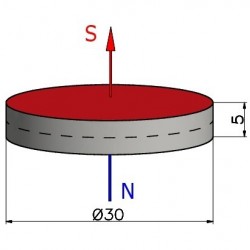 Magnes — średnica ⌀30 mm, wysokość 5 mm — ferrytowy (F30) - 002