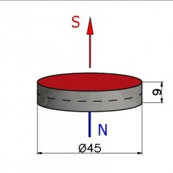 Magnes — średnica ⌀45 mm, wysokość 9 mm — ferrytowy (F30) - 002