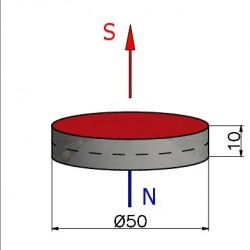 Magnes — średnica ⌀50 mm, wysokość 10 mm — ferrytowy (F30) - 002