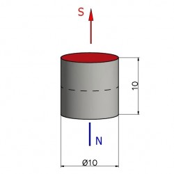 Magnes — średnica ⌀10 mm, wysokość 10 mm — neodymowy (N38) - 002