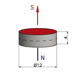 Magnes — średnica ⌀12 mm, wysokość 4 mm — ferrytowy (F30) - 002