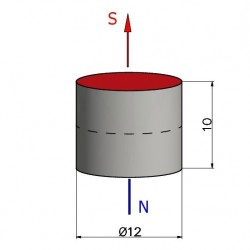 Magnes — średnica ⌀12 mm, wysokość 10 mm — ferrytowy (F30) - 002