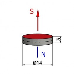 Magnes — średnica ⌀14 mm, wysokość 3 mm — ferrytowy (F30) - 002