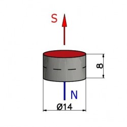 Magnes — średnica ⌀14 mm, wysokość 8 mm — ferrytowy (F30) - 002