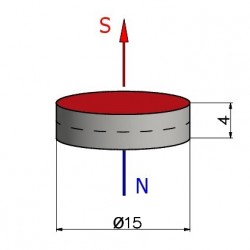 Magnes — średnica ⌀15 mm, wysokość 4 mm — ferrytowy (F30) - 002