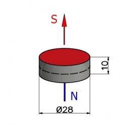 Magnes — średnica ⌀28 mm, wysokość 10 mm — ferrytowy (F30) - 002