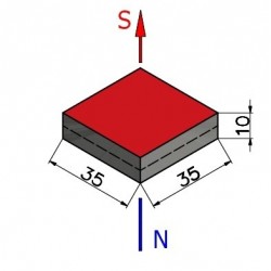 Magnes — długość 35 mm, szerokość 35 mm, wysokość 10 mm — neodymowy (N38) - 003