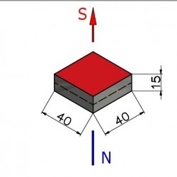 Magnes — długość 40 mm, szerokość 40 mm, wysokość 15 mm — neodymowy (N35) - 002