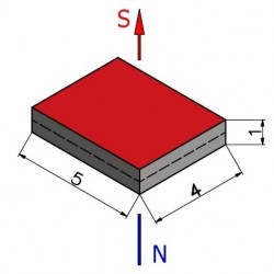 Magnes — długość 5 mm, szerokość 4 mm, wysokość 1 mm — neodymowy (N48H) - 003