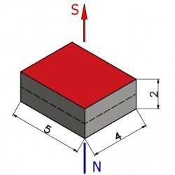 Magnes — długość 5 mm, szerokość 4 mm, wysokość 2 mm — neodymowy (N38) - 002