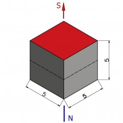 Magnes — długość 5 mm, szerokość 5 mm, wysokość 5 mm — neodymowy (N42) - 002