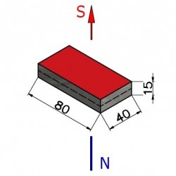 Duży magnes — dł. 80 mm, szer. 40 mm, wys. 15 mm — neodymowy (N38) - 002