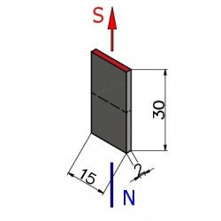 Magnes — długość 15 mm, szerokość 2 mm, wysokość 30 mm — neodymowy (N42) - 002