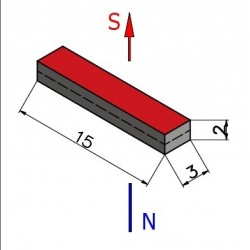 Magnes — długość 15 mm, szerokość 3 mm, wysokość 2 mm — neodymowy (N38) - 002