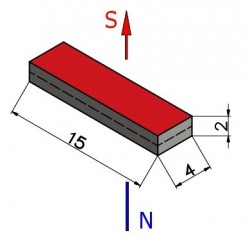 Magnes — długość 15 mm, szerokość 4 mm, wysokość 2 mm — neodymowy (N38) - 003