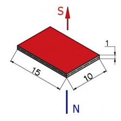 Magnes płaski — dł. 15 mm, szer. 10 mm, wys. 1 mm — neodymowy (N38) - 003