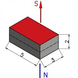 Magnes — długość 5 mm, szerokość 3 mm, wysokość 2 mm — neodymowy (N38) - 002