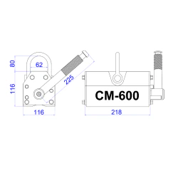 Chwytak (podnośnik) magnetyczny CM600 - 002