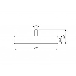 Magnes w obudowie — ⌀57 mm, z gwintowanym trzpieniem M4 — ferrytowy - 002