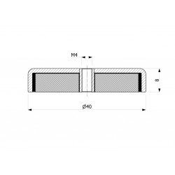Magnes w obudowie — średnica ⌀40 mm, wys. 8 mm, gwint wewnętrzny M4 — ferrytowy - 002