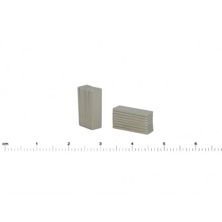 Magnes neodymowy płaski — dł. 15 mm, szer. 5 mm, wys. 1 mm — N38