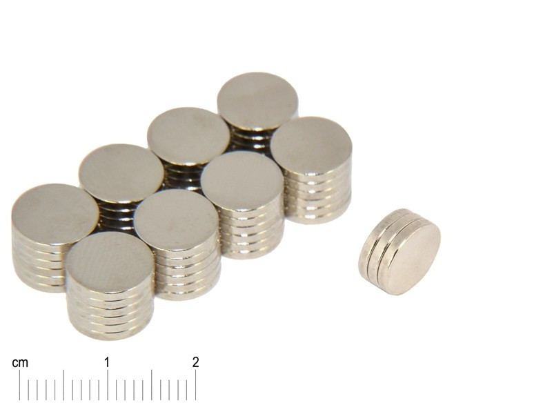 Magnes — średnica ⌀10 mm, grubość 1,5 mm — neodymowy (N35)