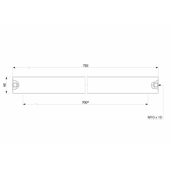 Belka magnetyczna wodoszczelna 750x60x40 / N52 - 003