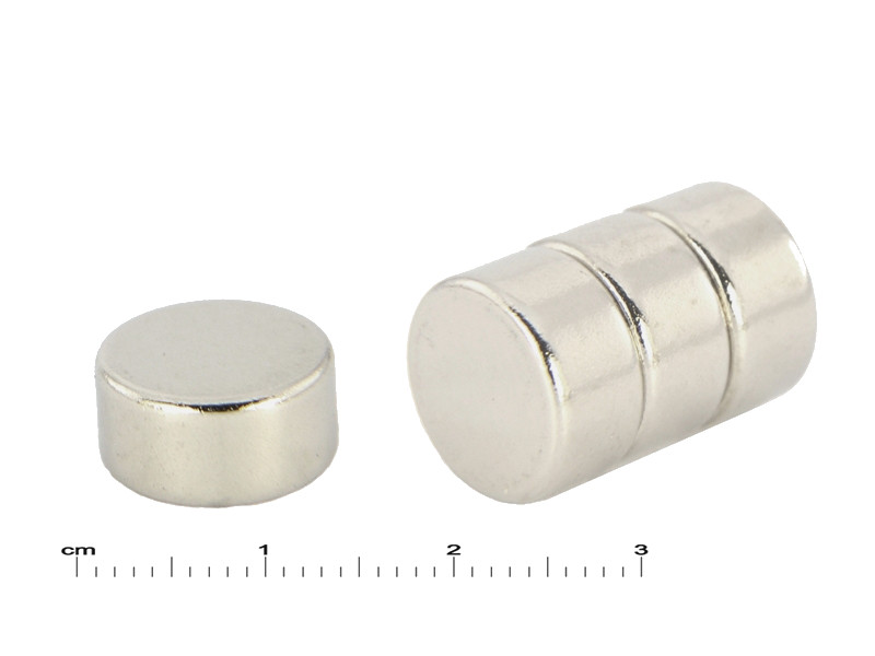 Magnes — średnica ⌀12 mm, grubość 4 mm — neodymowy (N38)