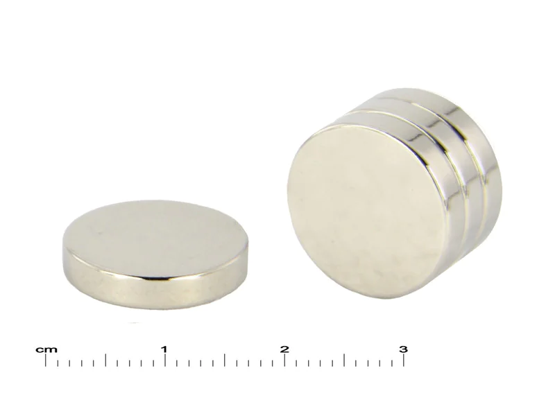 Magnes — średnica ⌀15 mm, grubość 3 mm — neodymowy (N38)