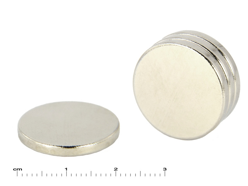 Magnes — średnica ⌀20 mm, grubość 2,5 mm — neodymowy (N38)