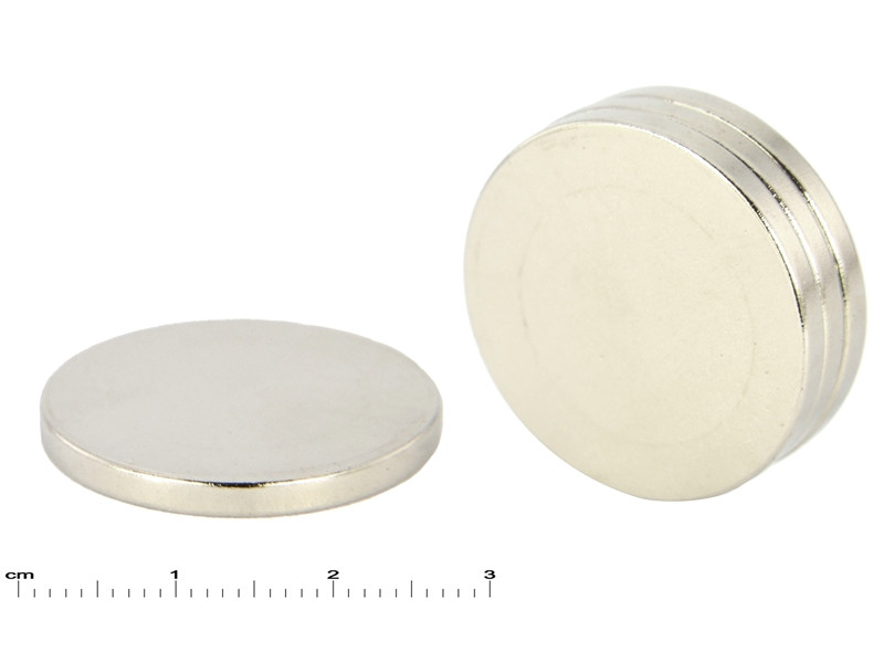 Magnes neodymowy — średnica ⌀25 mm, grubość 2,5 mm — materiał N38