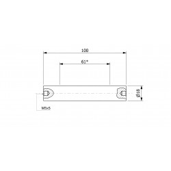 Wałek (pręt) magnetyczny wodoszczelny 18 x 100 / 2 x M5w / N52 - 002