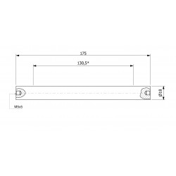 Wałek (pręt) magnetyczny wodoszczelny 18 x 175 / 2 x M5w / N52 - 002