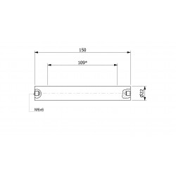 Wałek (pręt) magnetyczny wodoszczelny 22 x 150 / 2 x M6w / N52 - 002