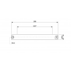 Wałek (pręt) magnetyczny wodoszczelny 22 x 200 / 2 x M6w / N52 - 002