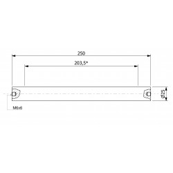 Wałek (pręt) magnetyczny wodoszczelny 25 x 250 / 2 x M6w / N52 - 002