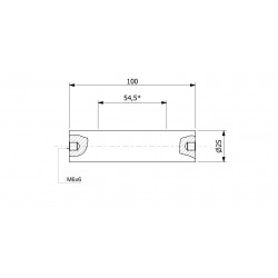 Wałek (pręt) magnetyczny wodoszczelny 25 x 100 / 2 x M6w / N52 - 002