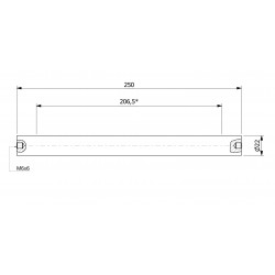 Wałek (pręt) magnetyczny wodoszczelny 22 x 250 / 2 x M6w / N52 - 002